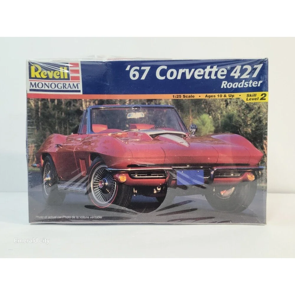 Vtg Fabric Sealed Revell Monogram 1967 Corvette 427 Roadster Model Kit 85-2968